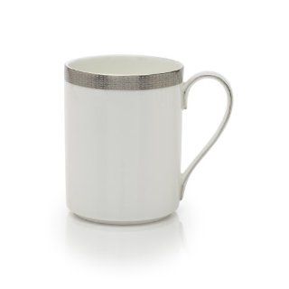 Mikasa Woven Cable Platinum 12 Ounce Mug, White Kitchen & Dining