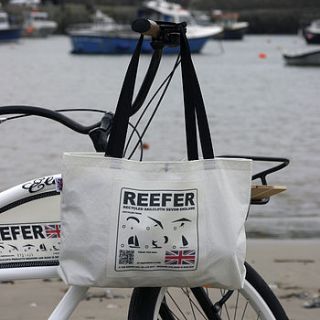 recycled sailcloth shoulder tote bag by the reefer sail company