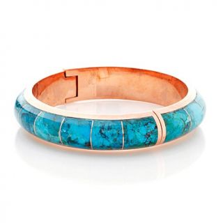 Jay King Inlaid Gemstone Copper Bangle Bracelet