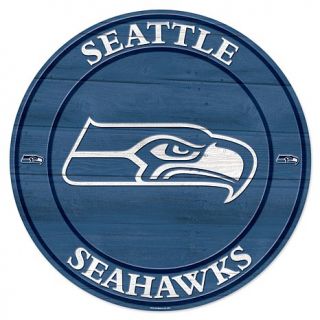 Seattle Seahawks NFL Logo Round Wood Sign