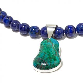 Jay King Chrysocolla Pendant with 18 1/2" Lapis Necklace