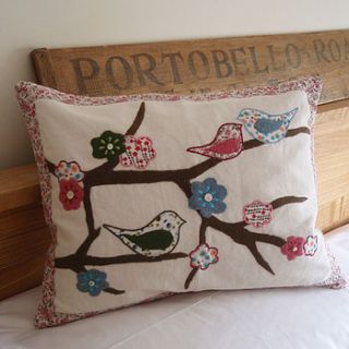 pretty birdies cushion by two little birdies