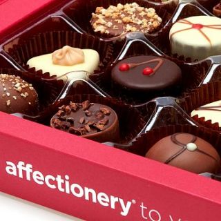 personalised box of hand finished chocolates by affectionery