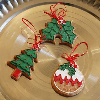 set of three iced biscuit decorations by ella james