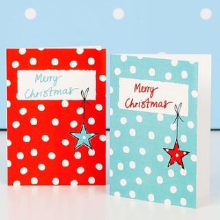 festive merry christmas mini christmas cards by dots and spots