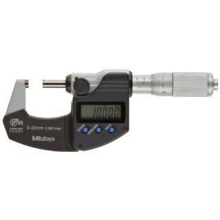 Mitutoyo 293 248 Coolant Proof LCD Micrometer, Friction Thimble, 0 25mm Range, 0.001mm Graduation, +/ 0.001mm Accuracy, Without SPC Calipers
