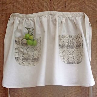 hand printed short apron by live it green company
