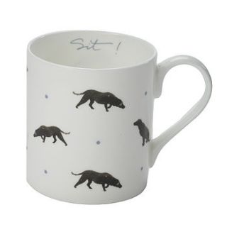 labrador 'sit' china mug by sophie allport