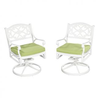 Biscayne Outdoor Dining Set with Swivel Chairs, 48in Table   White