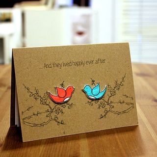 'happily ever after' love birds card by little silverleaf