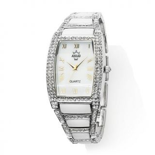 AKKAD "Deco Fabulous" Pavé Crystal and Enamel Bracelet Watch