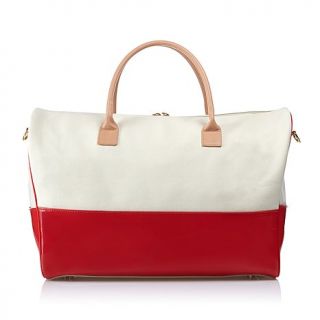 IMAN Global Chic Glam to the Max Canvas & Patent Weekender Duffle