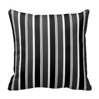 Stripe Pattern (Black And White) Throw Pillows