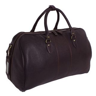 large leather weekend holdall by eureka and nash