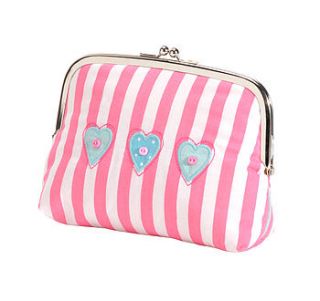 candy stripe dolly clip cosmetic bag by retreat home