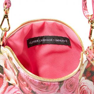 Clever Carriage Company Digital Print Rose Design Leather Clutch