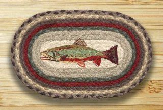 Capitol Importing 81 244T Trout   10 in. x 15 in. Hand Printed Oval Swatch   Braided Rugs