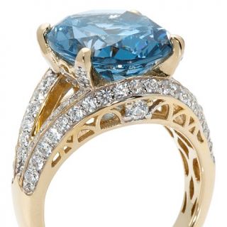 Victoria Wieck 7.54ct Absolute™ Oval Simulated Aquamarine and Pavé