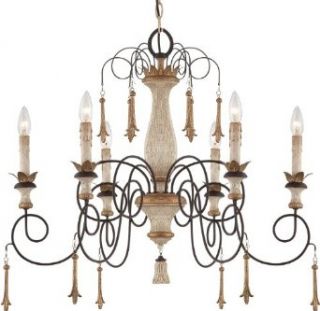 Minka Lavery 1236 580 6 Light 1 Tier Candle Style Crystal Chandelier from the Accents Provence Collect, Provence Patina   Wood Chandelier White  