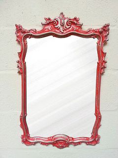 shabby chic vintage red mirror by green in mind