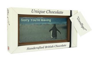 sorry you're leaving chocolate gift by unique chocolate