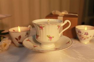 rosebud vintage teacup candle by teacup candles