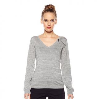 DKNY Jeans Metallic Shirred Pullover Sweater