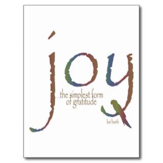 "Joythe simplest form of gratitude" Postcards