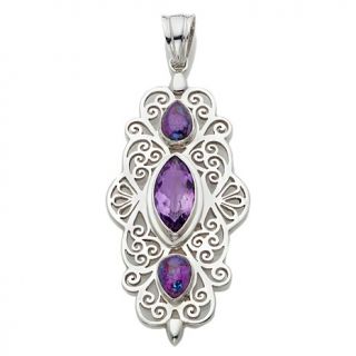 Himalayan Gems™ Mojave Turquoise and Amethyst Sterling Silver Pendant