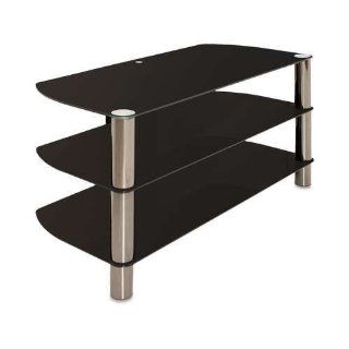 Cravin TDLEB501B 50in wide Metal Glass TV Stand Electronics