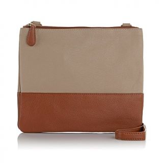 Clever Carriage Colorblock Leather "Cannes" Crossbody Bag