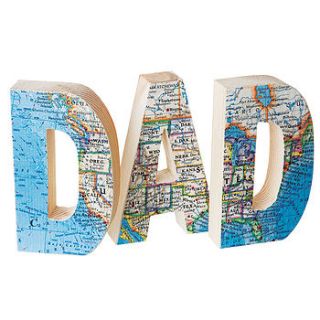 'dad' vintage map letters by bombus