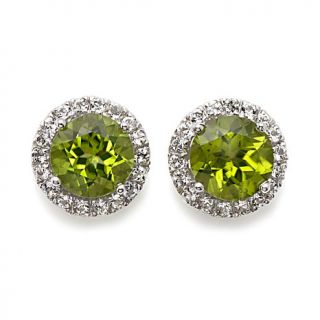 4.06ct Peridot and White Topaz Sterling Silver Earrings
