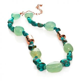 Jay King Turquoise and Green Agate Copper 19" Necklace
