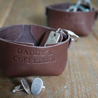 personalised leather bowl by chambers & beau