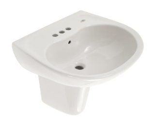 TOTO LHT241.4G 01 Supreme Lavatory and Shroud with 4 Inch Centers, Cotton White   Wall Mounted Sinks  