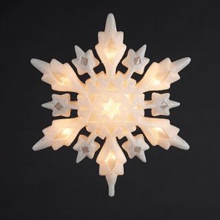 Kurt Adler Indoor UL 10 Light White Iridescent Snowflake Treetop