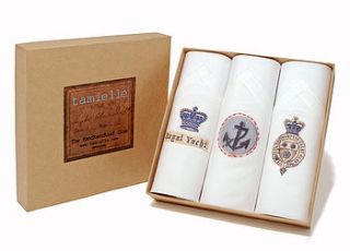 box of three men's handkerchiefs royal yacht by tamielle