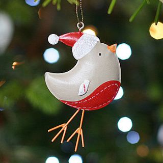 three glittery tin robin decorations by pippins gifts and home accessories