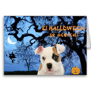 Spanish Halloween Scary pup Card