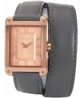 Vince Camuto Watch, Womens Gray Leather Double Wrap Strap 34x26mm VC 5032RGGY   Watches   Jewelry & Watches