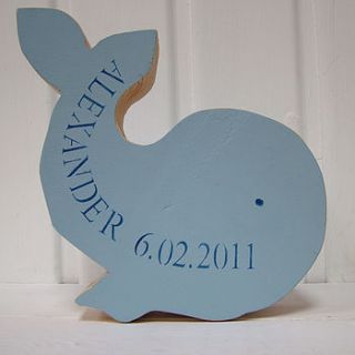 personalised wooden whale by seahorse