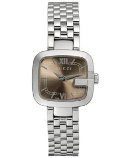Gucci Watch, Womens Swiss G Frame Stainless Steel Bracelet 19mm YA128403   Watches   Jewelry & Watches