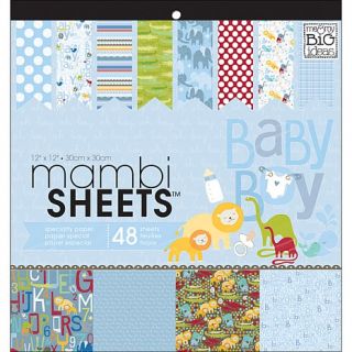 Mambi Specialty Cardstock 48 Sheets of "Oh Baby Boy"