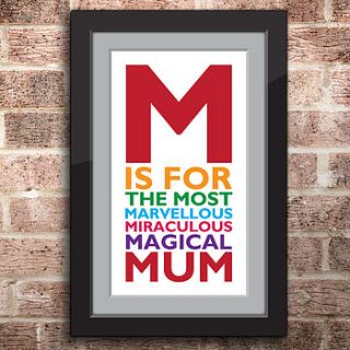 m is for mother print by a is for alphabet