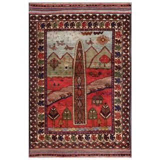 Afghan Hand knotted Tribal Balouchi Red/ Beige Wool Rug (3'6 x 5'6) 3x5   4x6 Rugs