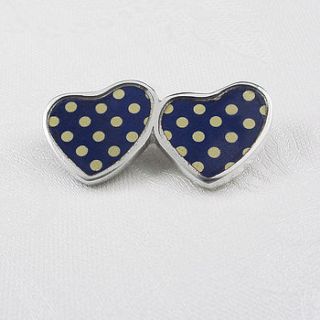 polka dot double heart brooch by very beryl