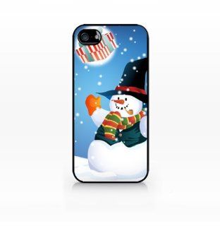 Christmas Snowman   Flat Back, iPhone 5 case, iPhone 5s case, Hard Plastic Black case   GIV IP5 239 BLACK Cell Phones & Accessories