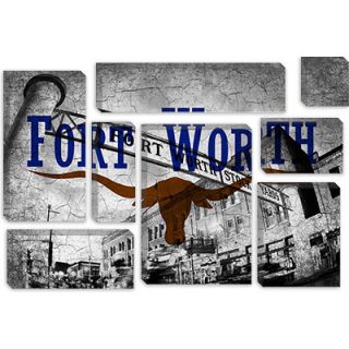 iCanvasArt Fort Worth, Texas Flag   Original PaiStock Yards Graphic