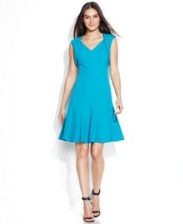 Calvin Klein Sleeveless Seamed Pleated Dress   Dresses   Women